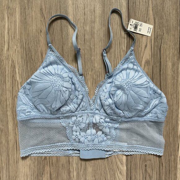 NWT Aerie Hibiscus Lace Padded Longline Bralette - Picture 2 of 5